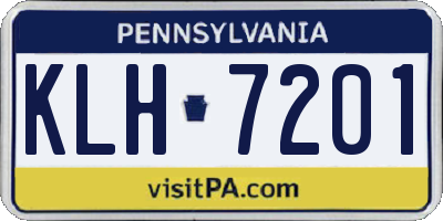 PA license plate KLH7201