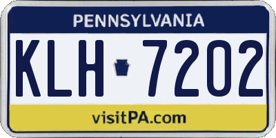 PA license plate KLH7202