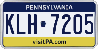 PA license plate KLH7205