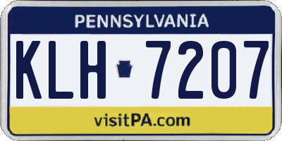 PA license plate KLH7207