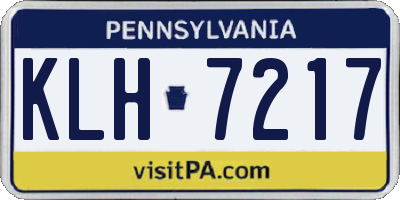 PA license plate KLH7217