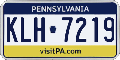 PA license plate KLH7219