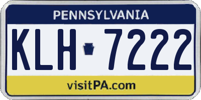 PA license plate KLH7222