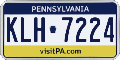 PA license plate KLH7224