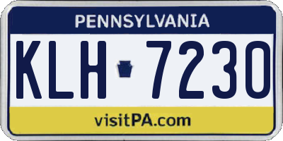 PA license plate KLH7230