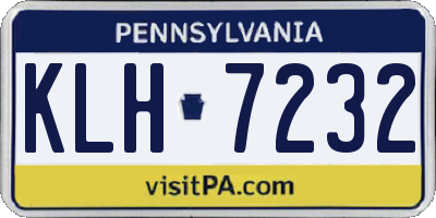 PA license plate KLH7232