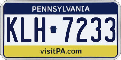 PA license plate KLH7233