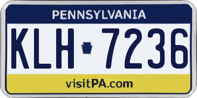 PA license plate KLH7236