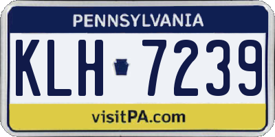 PA license plate KLH7239