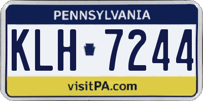 PA license plate KLH7244