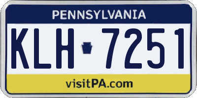 PA license plate KLH7251