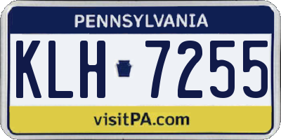 PA license plate KLH7255