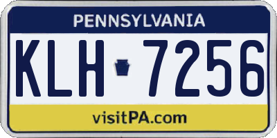 PA license plate KLH7256