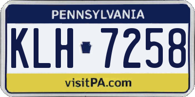 PA license plate KLH7258