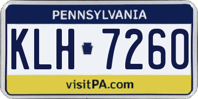 PA license plate KLH7260