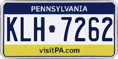 PA license plate KLH7262