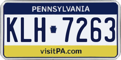 PA license plate KLH7263