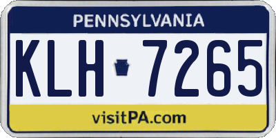 PA license plate KLH7265