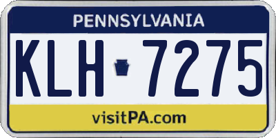 PA license plate KLH7275