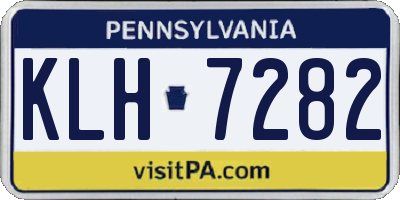 PA license plate KLH7282