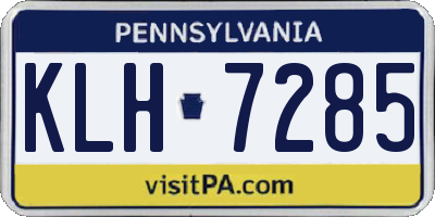 PA license plate KLH7285