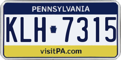 PA license plate KLH7315