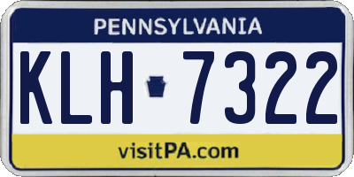 PA license plate KLH7322