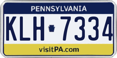 PA license plate KLH7334