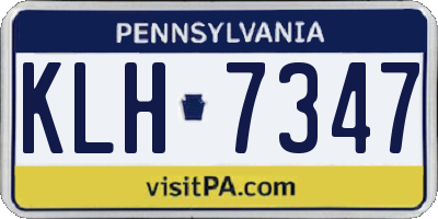 PA license plate KLH7347