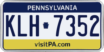 PA license plate KLH7352