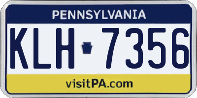 PA license plate KLH7356