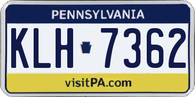 PA license plate KLH7362
