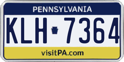 PA license plate KLH7364