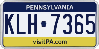 PA license plate KLH7365