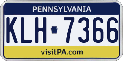 PA license plate KLH7366