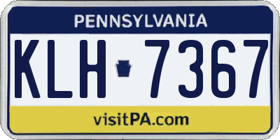 PA license plate KLH7367