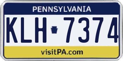 PA license plate KLH7374