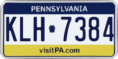 PA license plate KLH7384