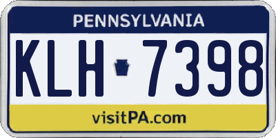 PA license plate KLH7398