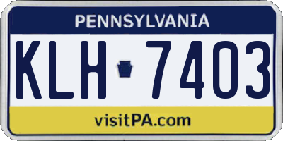 PA license plate KLH7403