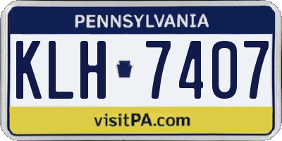 PA license plate KLH7407