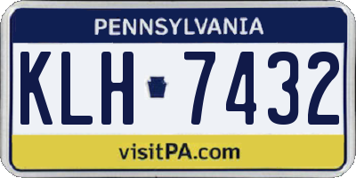 PA license plate KLH7432