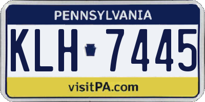PA license plate KLH7445