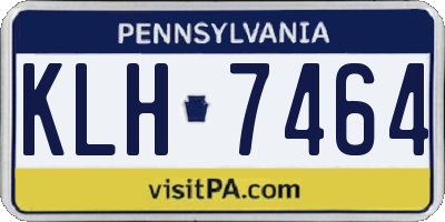 PA license plate KLH7464