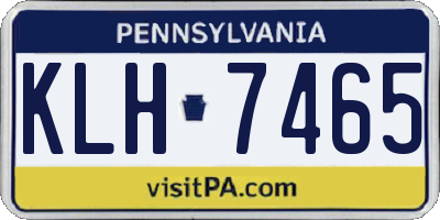 PA license plate KLH7465
