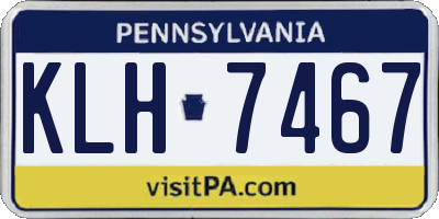 PA license plate KLH7467
