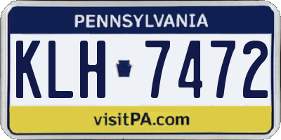 PA license plate KLH7472