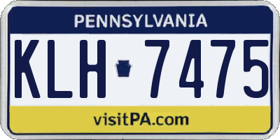 PA license plate KLH7475