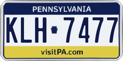 PA license plate KLH7477