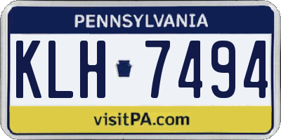 PA license plate KLH7494